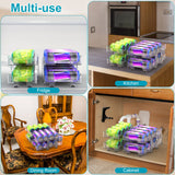 2Pack Adjustable Soda Can Organizers 2Tier Can Holders Beverage Dispensers For Fridge Pantry Cabinet 7Degree Slope Auto Rolling