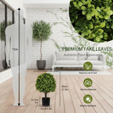 2PCS Set 22in Artificial Trees Natural Topiary Balls Outdoor Decor Pre-Lit Faux Plants For Porch Patio Balcony Year-Round Holiday Home Decor Vibrant Greenery